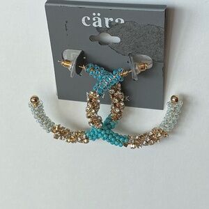 CARA NEW YORK Crystal & Beads Hoop Earrings